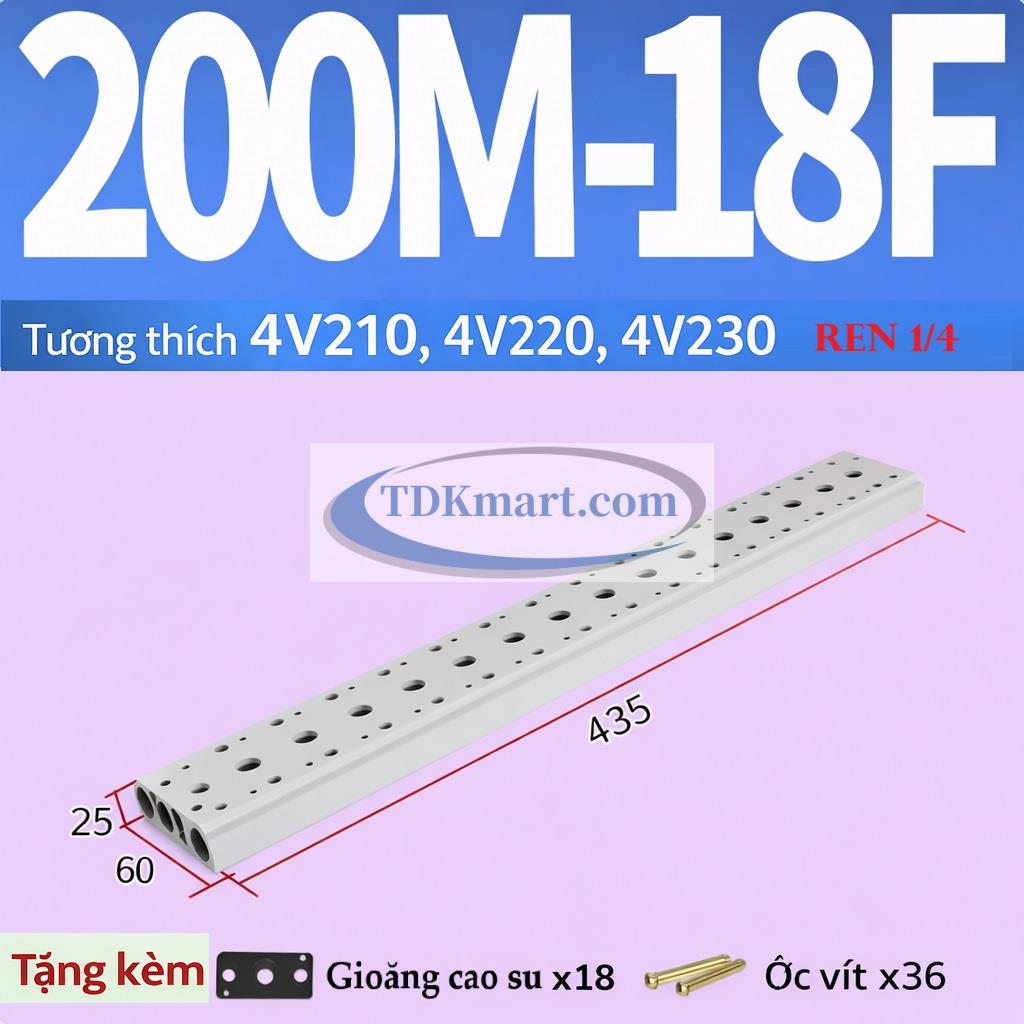 Đế chia khí van điện từ 200M-18F