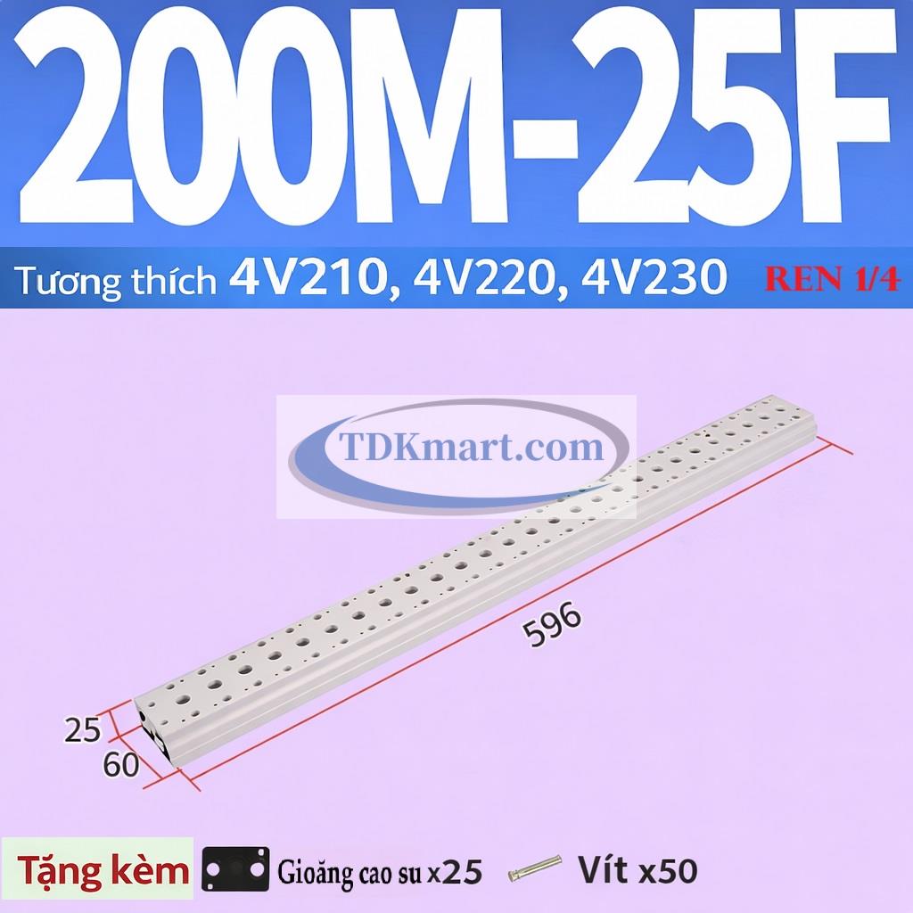 Đế chia khí van điện từ 200M-25F