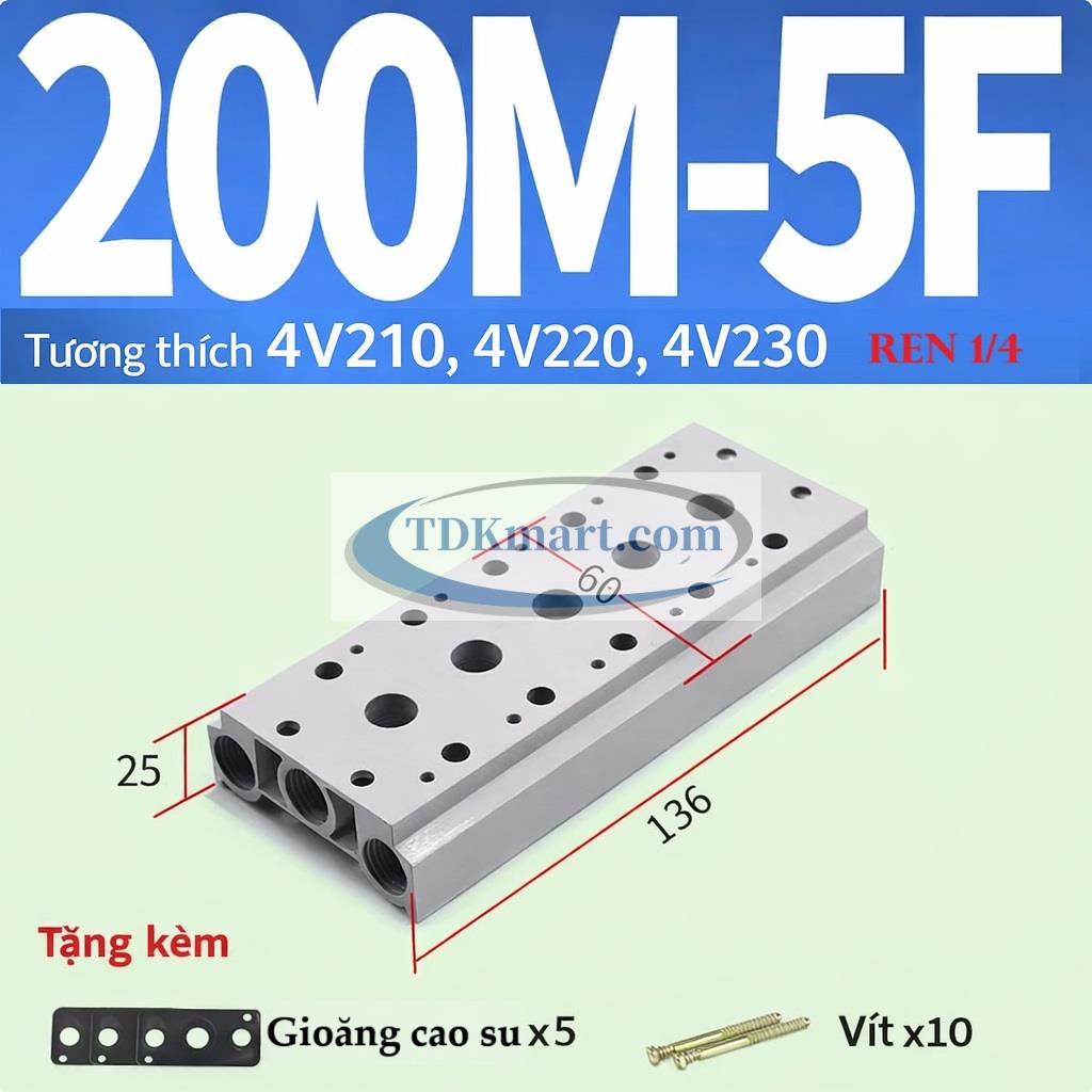 Đế van điện từ 200M-5F
