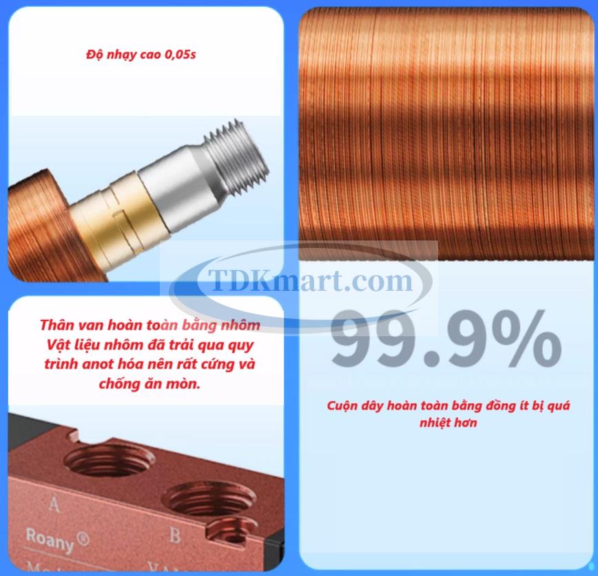 Van điện từ khí nén 5 cửa 2 vị trí 4V210-08