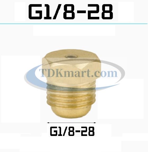 Ốc Vú mỡ đồng đầu phẳng G1/8-28