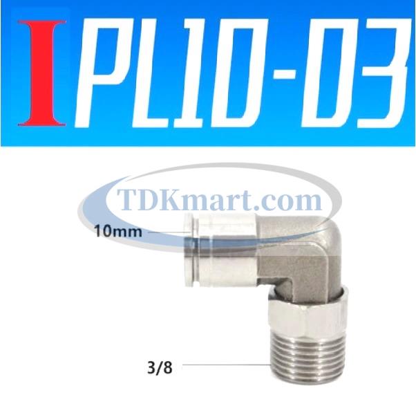 Co nối nhanh Inox ống 10- Ren ngoài 3/8 =16.7mm