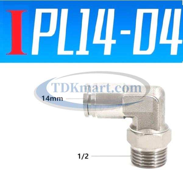 Co nối nhanh Inox ống 14 - Ren ngoài 1/2 =21mm