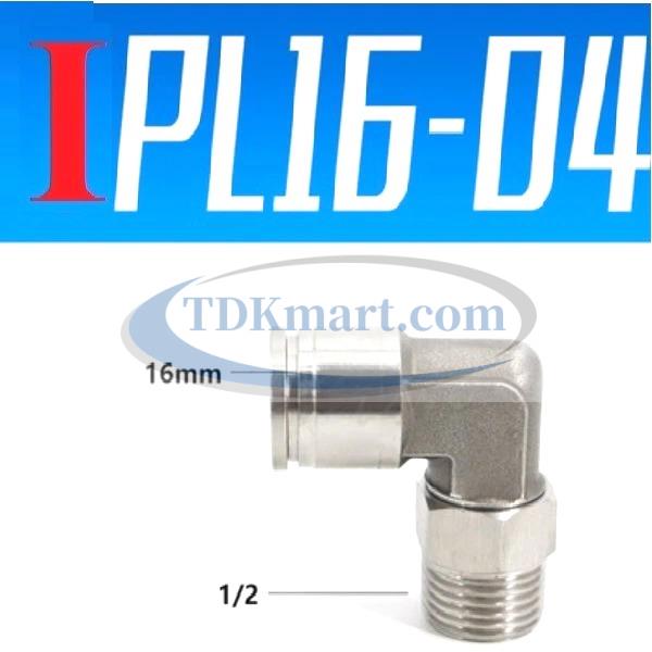Co nối nhanh Inox ống 16 - Ren ngoài 1/2 =21mm