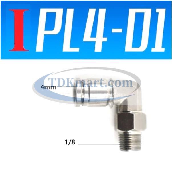 Co nối nhanh Inox ống 4 - Ren ngoài 1/8 =9.6mm