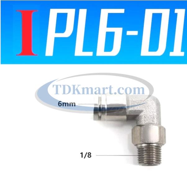 Co nối nhanh Inox ống 6 - Ren ngoài 1/8 =9.6mm