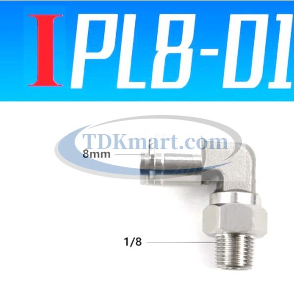 Co nối nhanh Inox ống 8 - Ren ngoài 1/8 =9.6mm