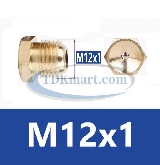 Ốc bơm mỡ đồng đầu phễu M12x1