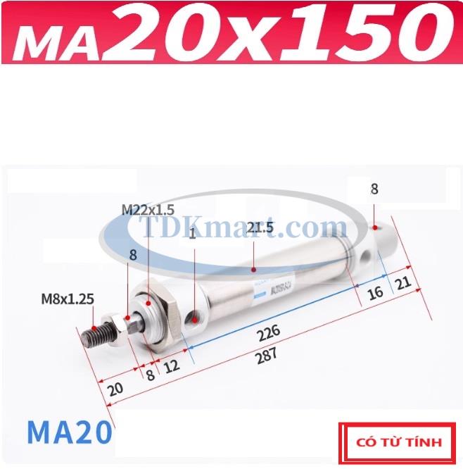 xilanh khí nén MA20x150