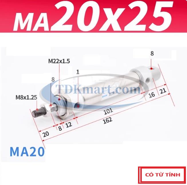 xi lanh khí nén MA20x25 mini