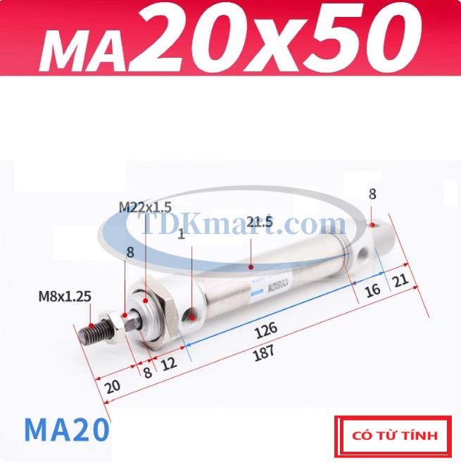 xi lanh khí nén MA20x50 mini