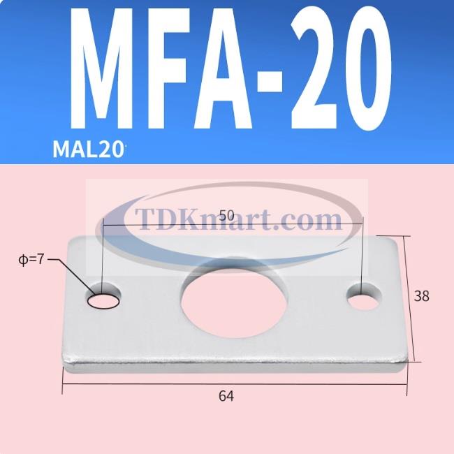 Đế mặt bích FA size 20 gắn cho xi lanh khí nén MA/MAL