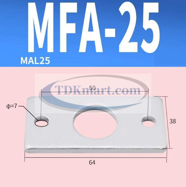 Hình đế mặt bích FA size 25 – sử dụng cho xi lanh khí nén MA/MAL