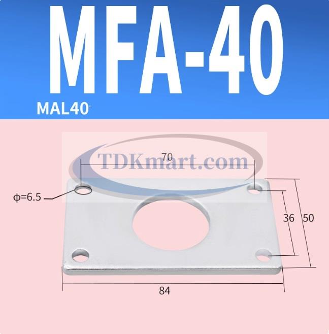 Hình đế mặt bích FA size 40 – sử dụng cho xi lanh khí nén MA/MAL