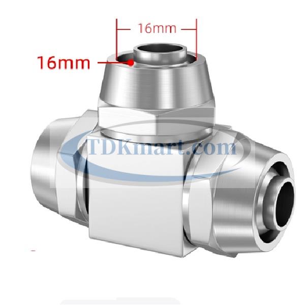 Đầu nối ống hơi chữ T vật liệu đồng có 3 đầu siết ống