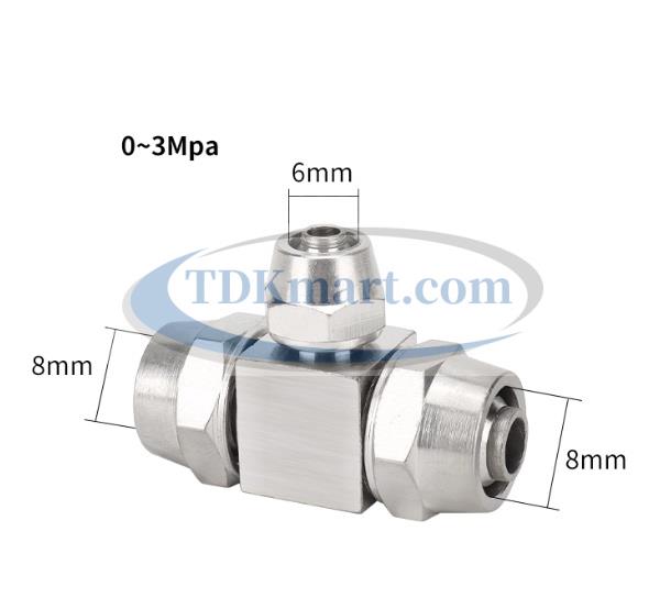 Đầu nối khí nén chữ T giảm bằng đồng dùng cho hệ thống hơi