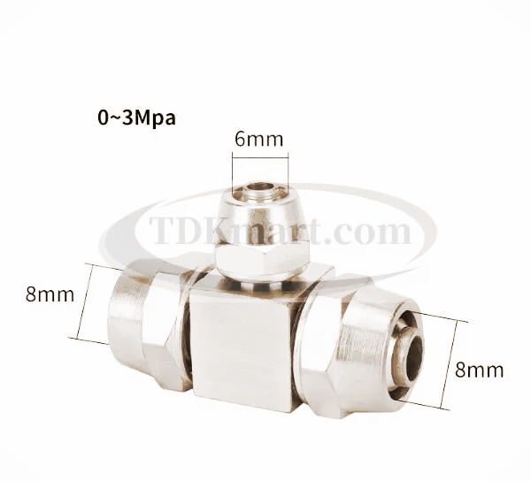 Đầu nối khí nén chữ T giảm bằng đồng dùng cho hệ thống hơi