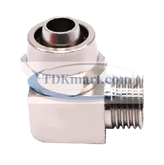 Co nối hơi vật liệu đồng có 1 đầu ren ngoài và 1 đầu siết ống