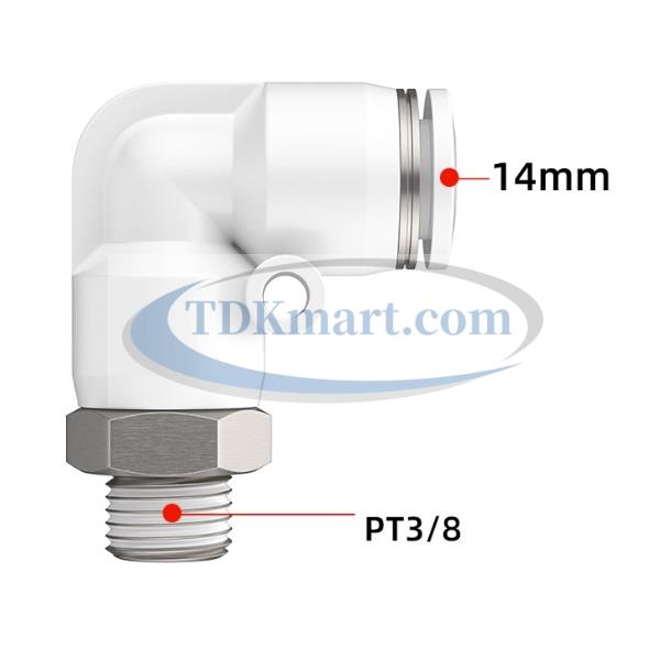 Co nối nhanh khí nén ren ngoài màu trắng có 1 đầu ghim ống và 1 đầu ren ngoài, chất liệu nhựa kỹ thuật cao cấp, lắp đặt nhanh, kín khí tốt, chịu áp lực ổn định, phù hợp cho hệ thống khí nén công nghiệp.