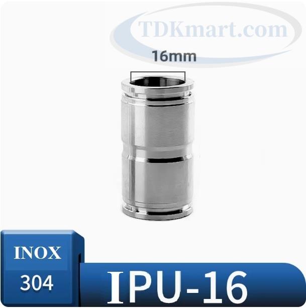 Đầu nối nhanh khí nén Inox thẳng IPU16
