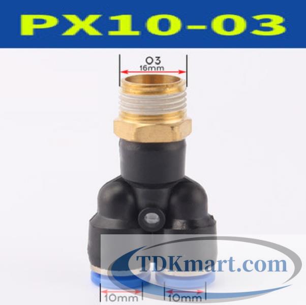 Đầu nối khí nén chữ Y ống 10- Ren ngoài 3/8