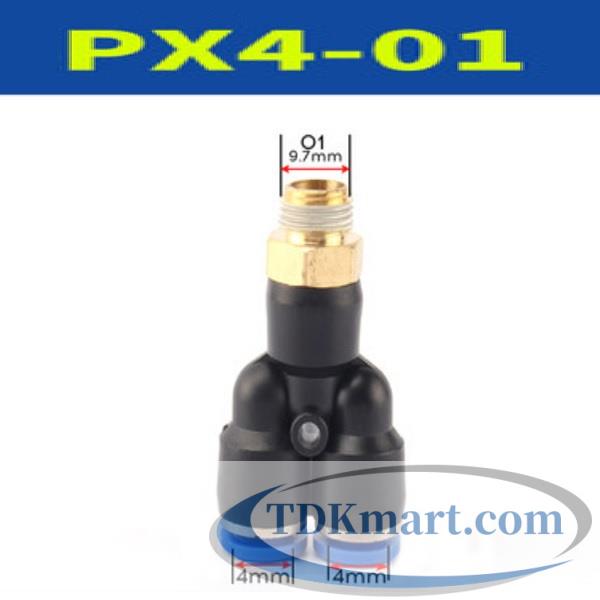 Đầu nối khí nén chữ Y ống 4- Ren ngoài 1/8