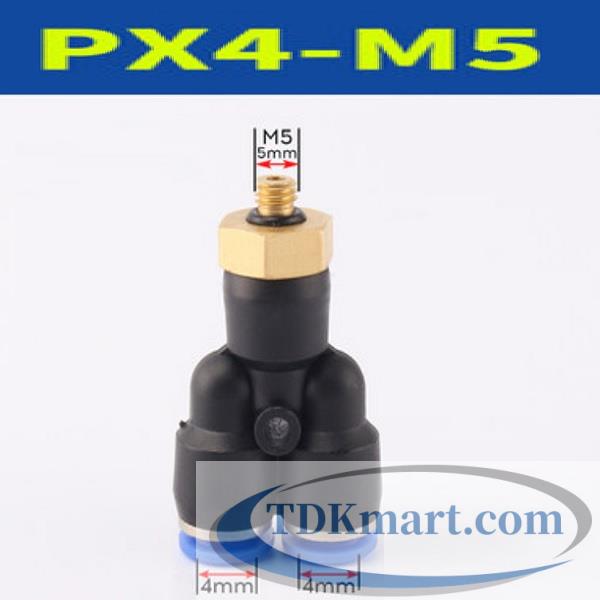 Đầu nối khí nén chữ Y ống 4- Ren ngoài M5