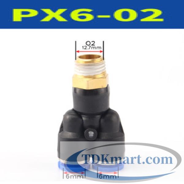 Đầu nối khí nén chữ Y ống 6- Ren ngoài 1/4