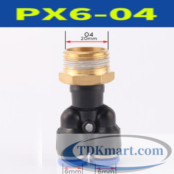 Đầu nối khí nén chữ Y ống 6- Ren ngoài 1/2