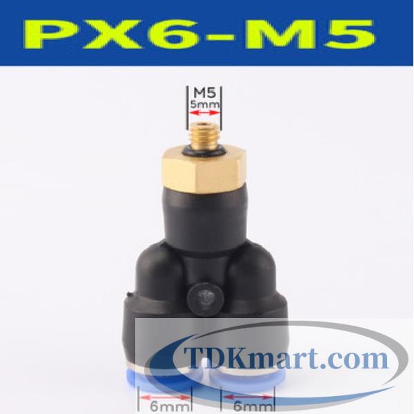 Đầu nối khí nén chữ Y ống 6- Ren ngoài M5