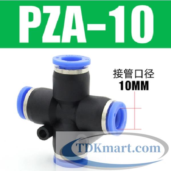 Đầu nối chữ thập khí nén ống 10 mm