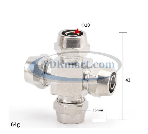 Đầu nối ngã tư có 4 đầu siết ống