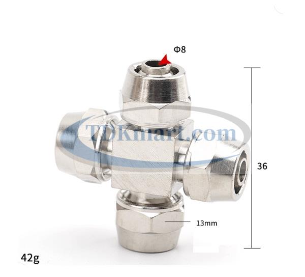 Đầu nối ngã tư có 4 đầu siết ống