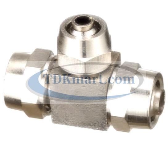 Đầu nối ống hơi chữ T giảm vật liệu đồng có 3 đầu siết ống