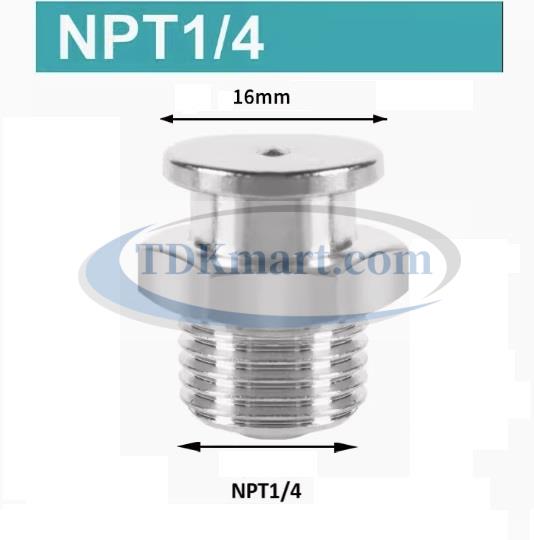 Vú mỡ nút Inox 304 NPT1/4-18 (16) 