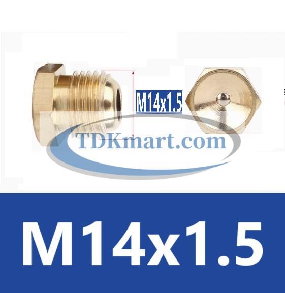 ốc bơm mỡ đồng đầu phễu M14x1.5