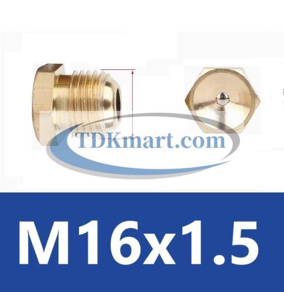 ốc bơm mỡ đồng đầu phễu M16x1.5