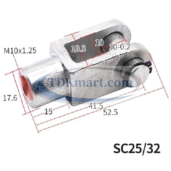 Đầu nối với ty xi lanh khí nén kiểu chữ Y