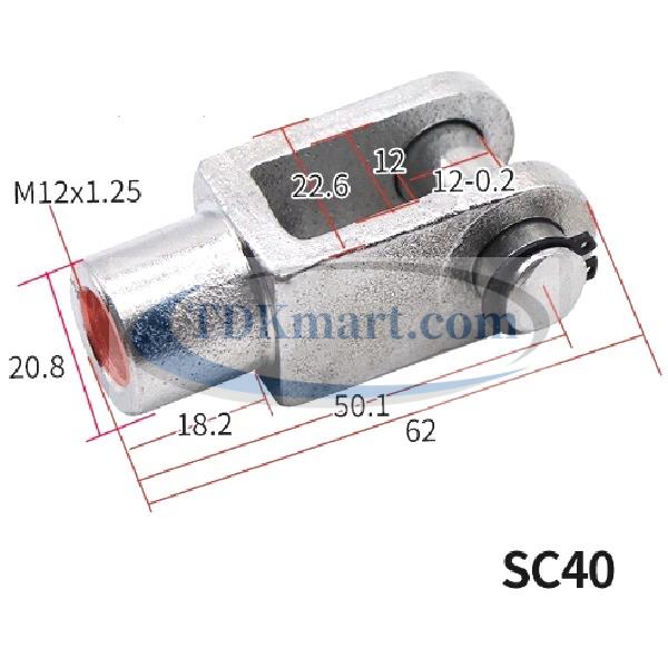 Đầu nối với ty xi lanh khí nén kiểu chữ Y