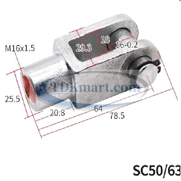 Đầu nối với ty xi lanh khí nén kiểu chữ Y