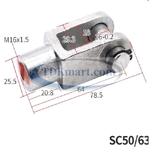 Đầu nối với ty xi lanh khí nén kiểu chữ Y