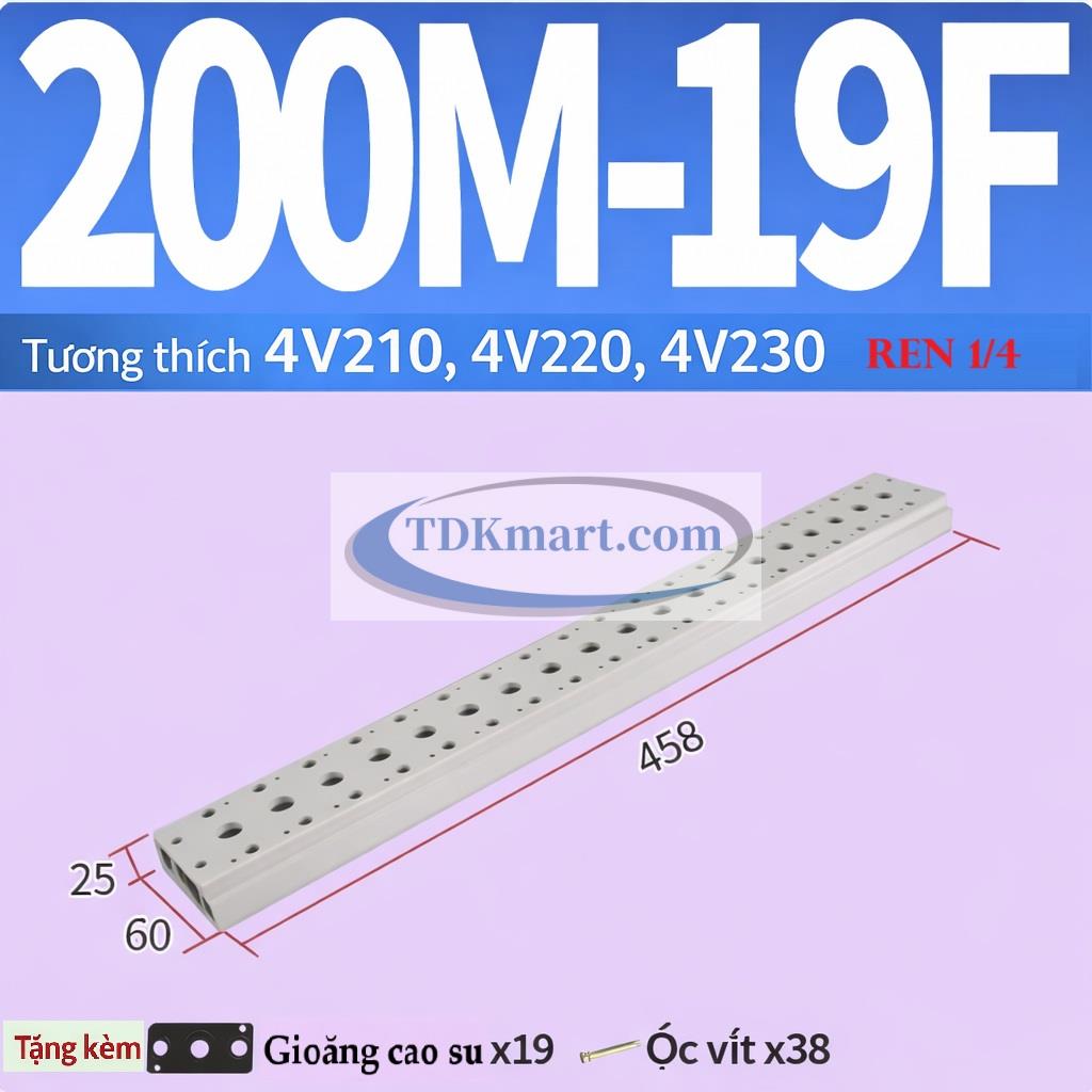 Đế van điện từ khí nén 200M-19F