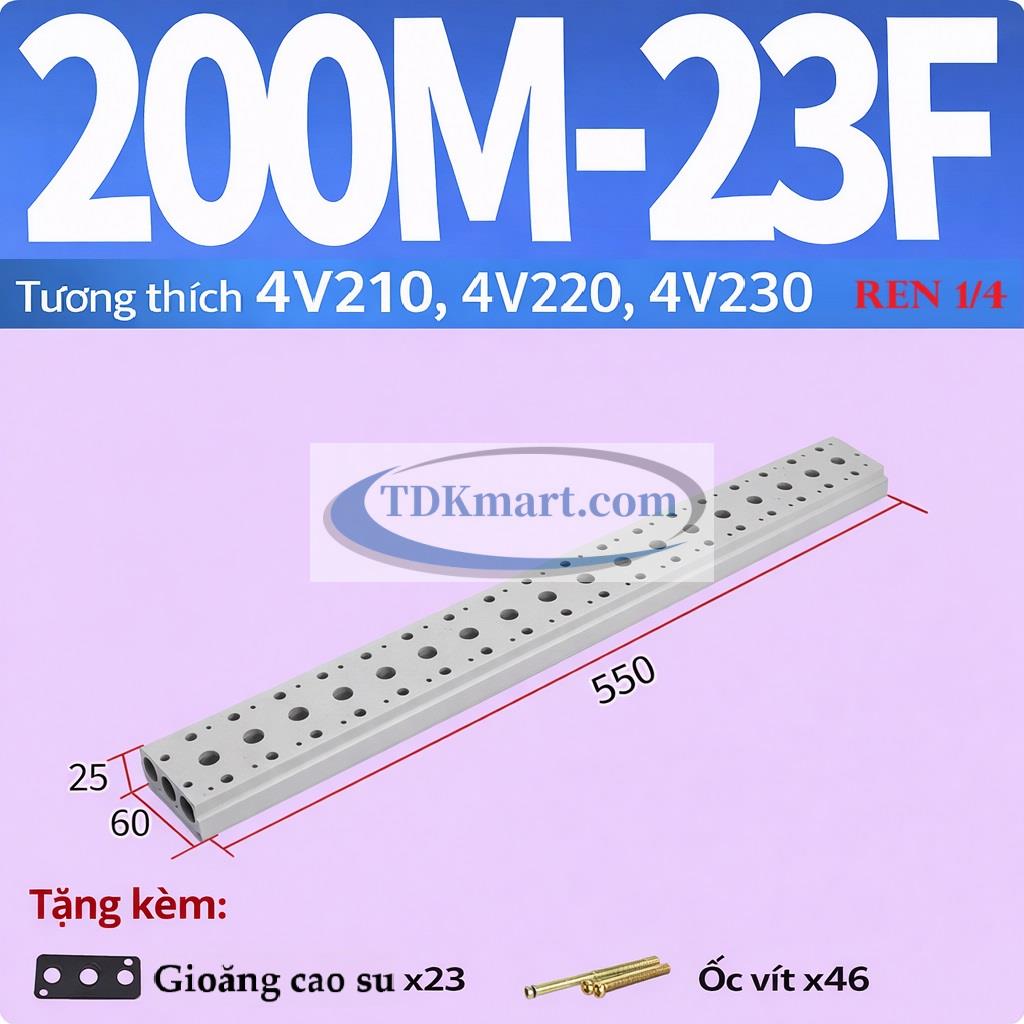 Đế van điện từ khí nén 200M-23F