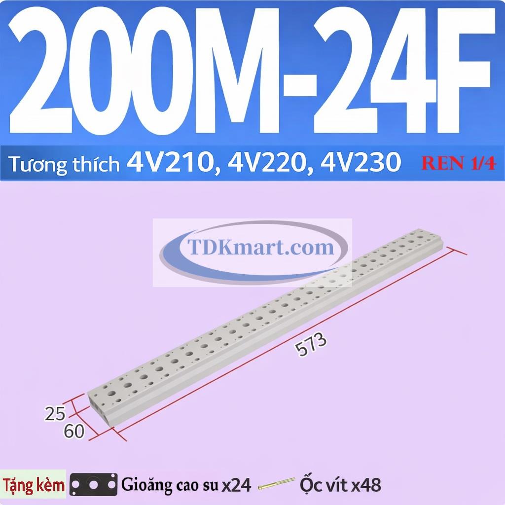 Đế van điện từ khí nén 200M-24F