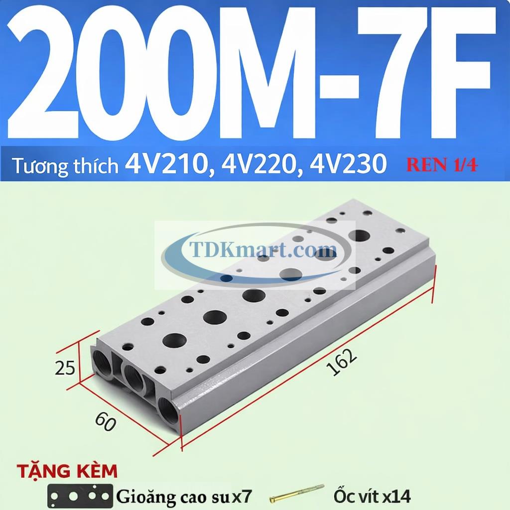Đế van điện từ khí nén 200M-7F