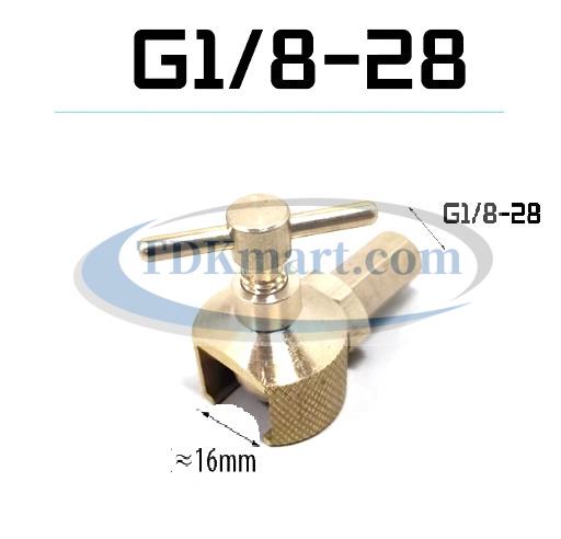 Đầu bơm mỡ núm xoay vật liệu đồng nguyên chất ren G1/8 (16mm)