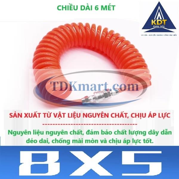 Dây hơi xoắn khí nén PU phi 8 dài 6m