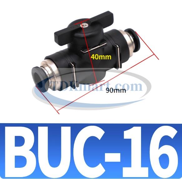 Van khóa khí nén BUC-16 có 2 đầu ghim ống phi 16 mm