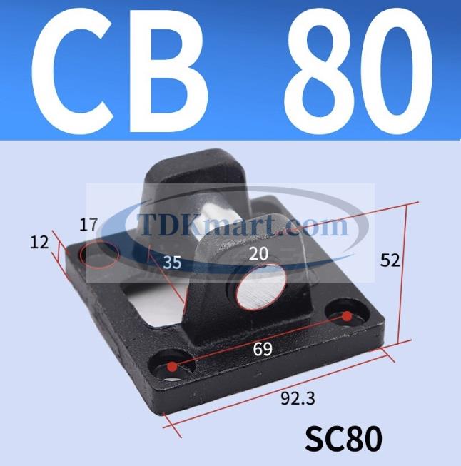 Đế xi lanh khí nén 2 tai CB80