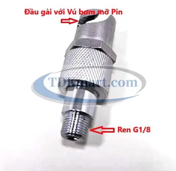 Đầu bơm mỡ gài ren ngoài G1/8-28